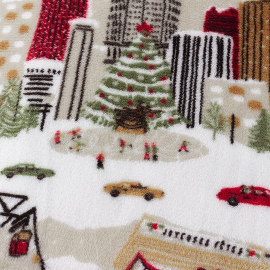 Riva Home Joy To All Printed Fleece Throw Cream