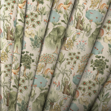 Voyage Maison Jungle Serene Printed Cotton Fabric Green