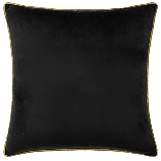 Riva Home Meridian Velvet Cushion Black/Gold