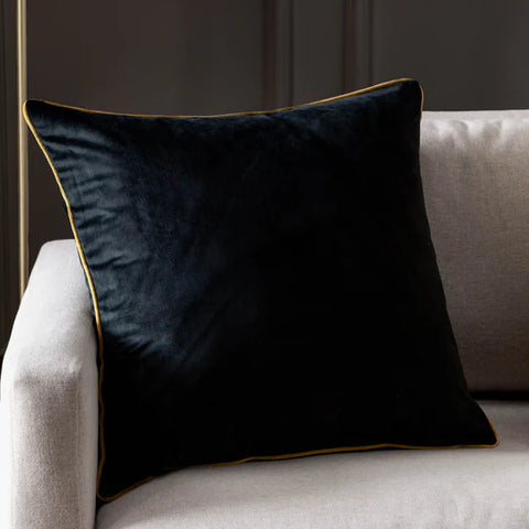 Riva Home Meridian Velvet Cushion Black/Gold