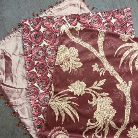 3x Mixture of Rouge cushion covers 40cmx40cm