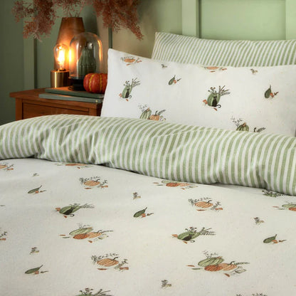 Riva Home Wylder Pumpkin Spice Brushed Cotton Reversible Duvet Cover Set White