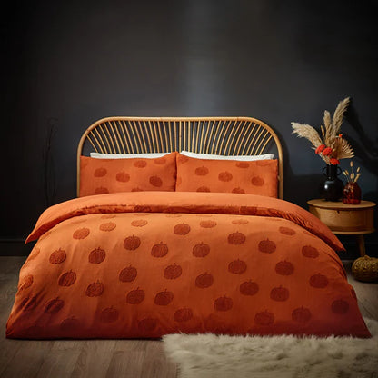 Riva Home Pumpkin Tufted Halloween Duvet Cover Set Spice