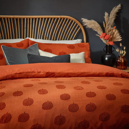 Riva Home Pumpkin Tufted Halloween Duvet Cover Set Spice