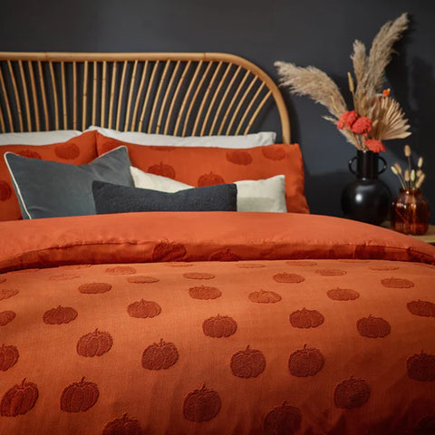 Riva Home Pumpkin Tufted Halloween Duvet Cover Set Spice
