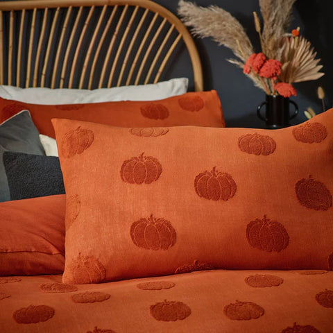 Riva Home Pumpkin Tufted Halloween Duvet Cover Set Spice