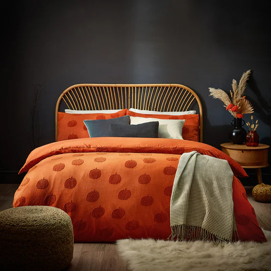 Riva Home Pumpkin Tufted Halloween Duvet Cover Set Spice