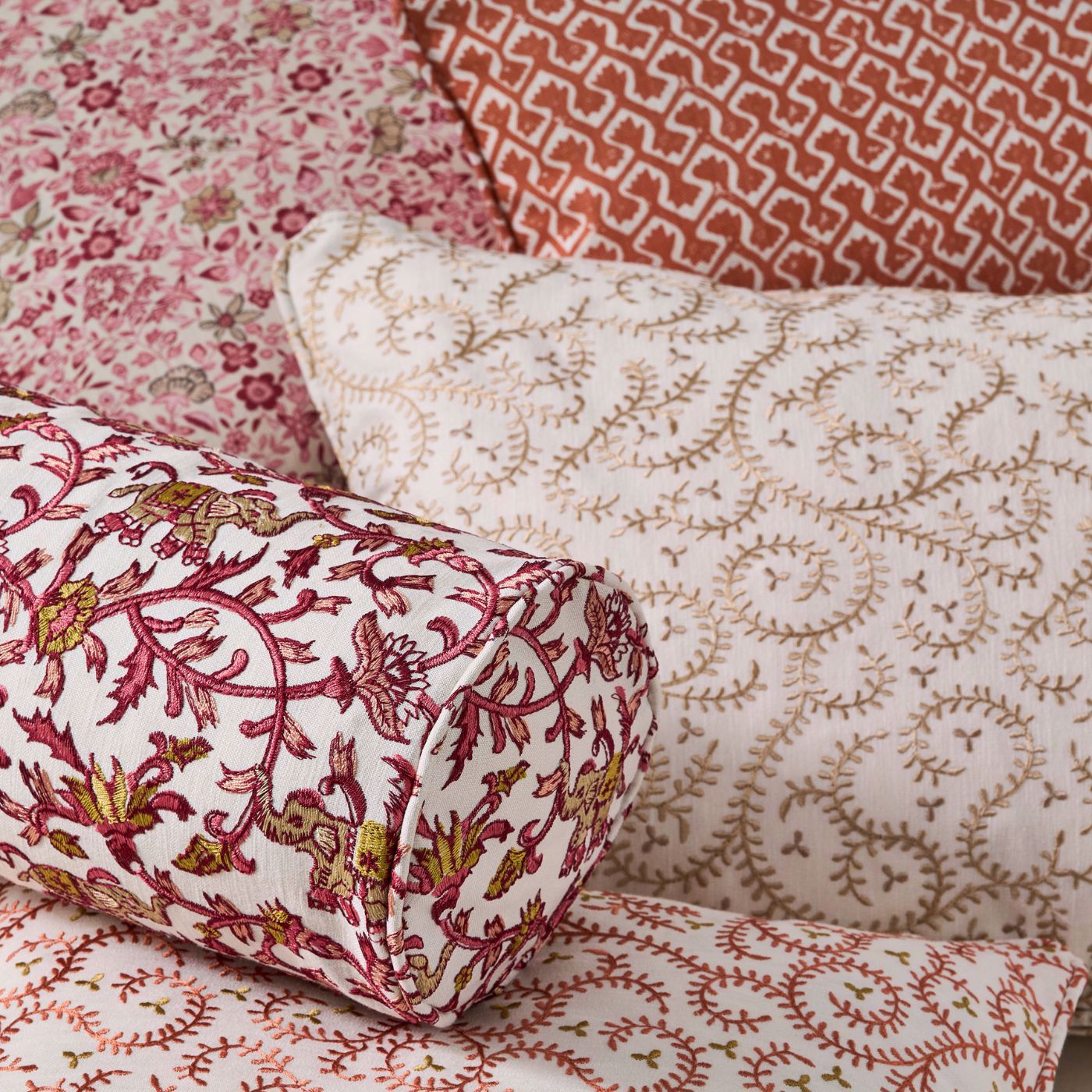 Clarke & Clarke Buta Embroidery Natural