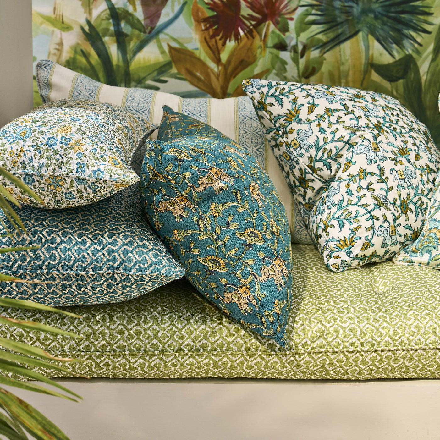 Clarke & Clarke Hathi Embroidery Teal