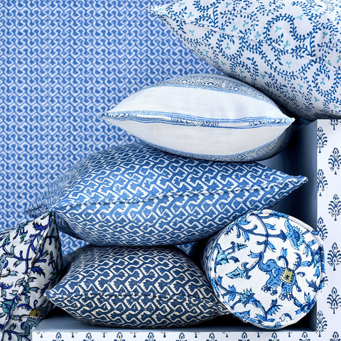 Clarke & Clarke Hathi Embroidery Cobalt