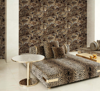 Today Interiors  – Dolce and Gabbana –  Leopardo Incognito – Grey/Ivory - Wallpaper Whole Roll