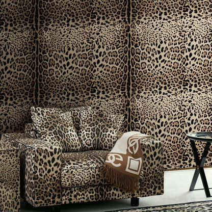 Today Interiors  – Dolce and Gabbana –  Leopardo Dolce – Black- Wallpaper Whole Roll