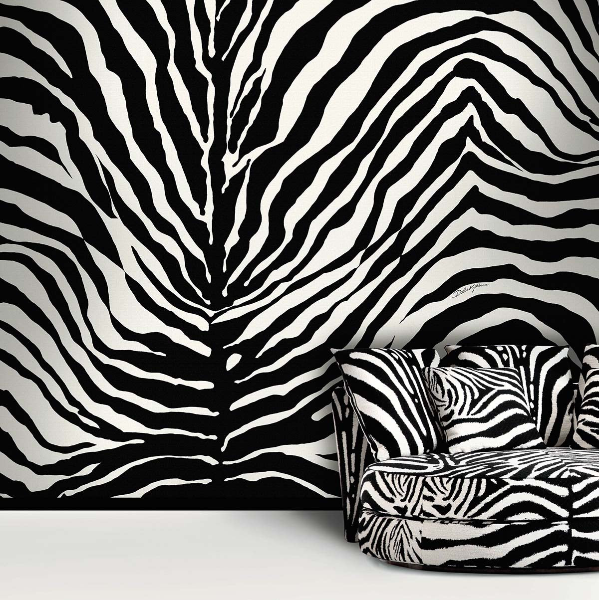 Today Interiors  – Dolce and Gabbana – Zebra Dolce – Black - Whole Roll