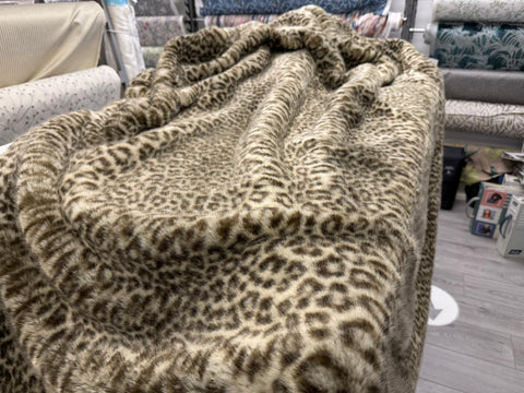Zinc Snow Leopard Faux Fur Throw
