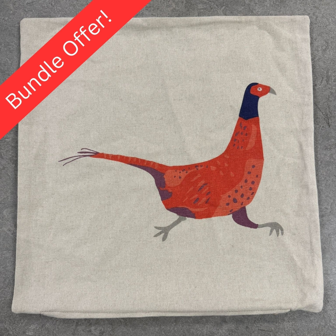 10x Pheasant Cushion Covers 40x40cm