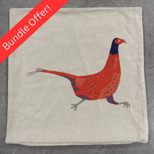 10x Pheasant Cushion Covers 40x40cm