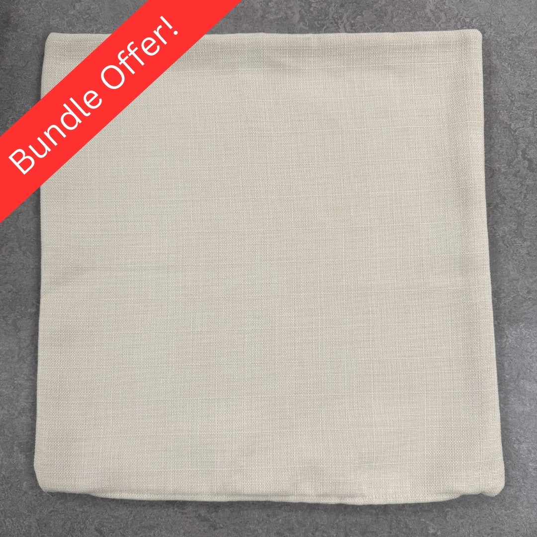 4x Clarke & Clarke Linoso Cushion Covers Cream 40x40cm