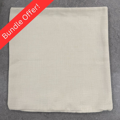 4x Clarke & Clarke Linoso Cushion Covers Cream 40x40cm