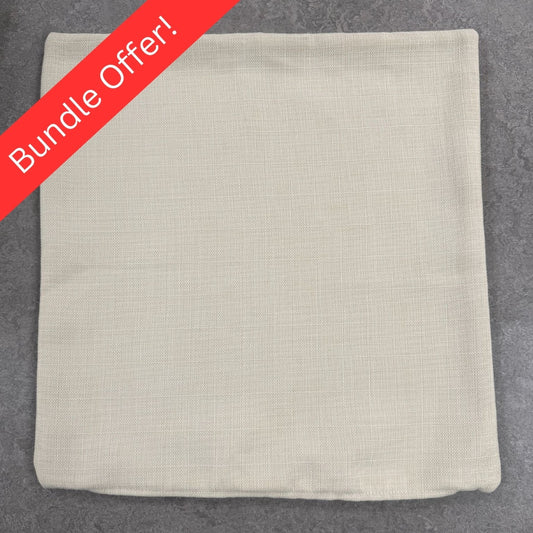 4x Clarke & Clarke Linoso Cushion Covers Cream 40x40cm
