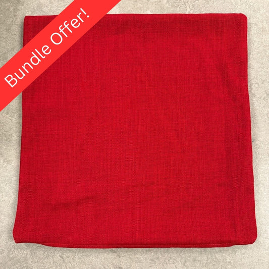 6x Clarke & Clarke Linoso Cushion Covers Cranberry 40x40cm