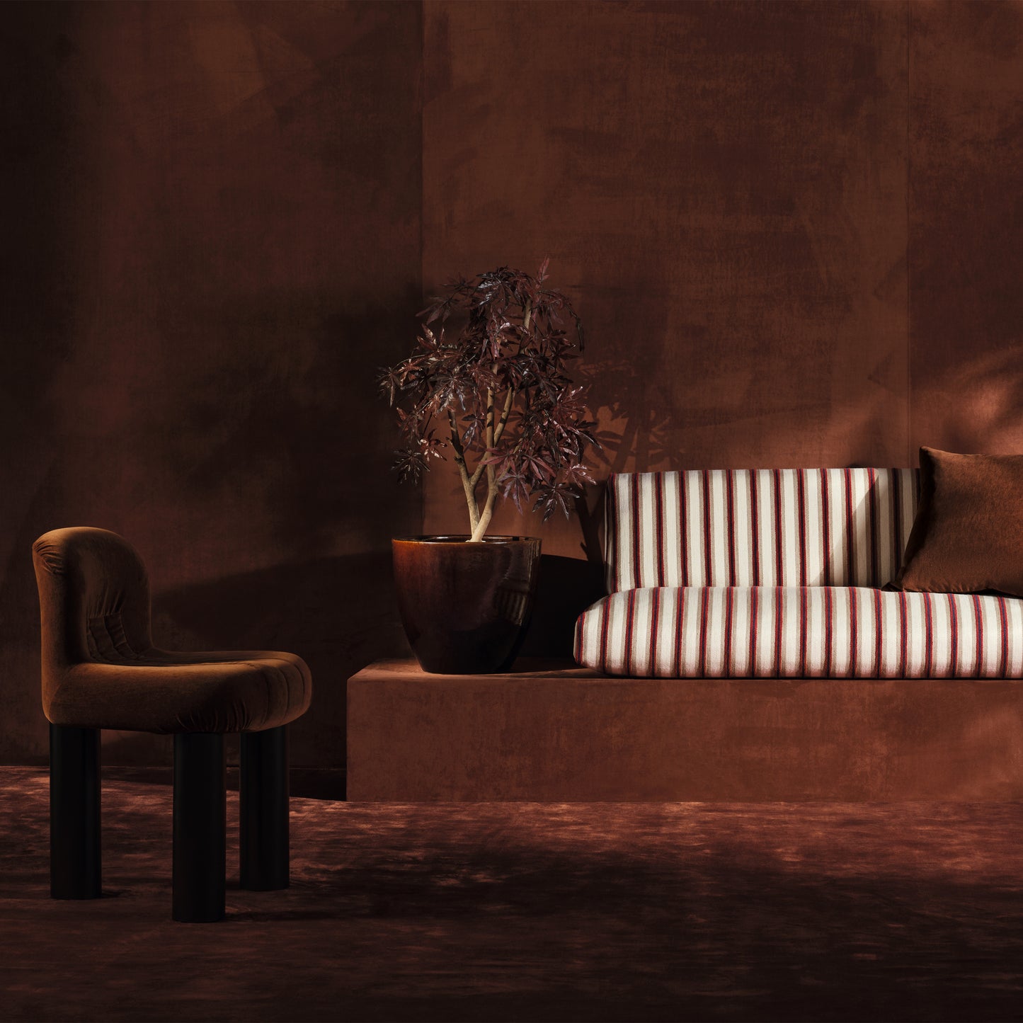 Zinc Textile Rolando Halston Red