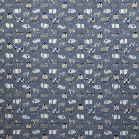 iLiv Baa Baa Designer Curtain Fabric Denim