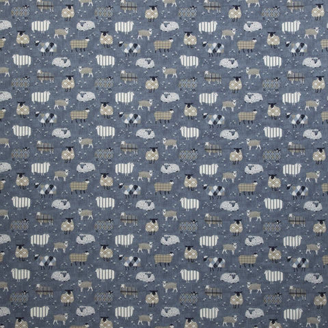 iLiv Baa Baa Designer Curtain Fabric Denim