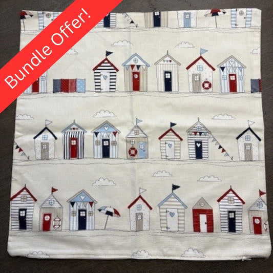 5x Beach Huts Cushion covers 55x55cm