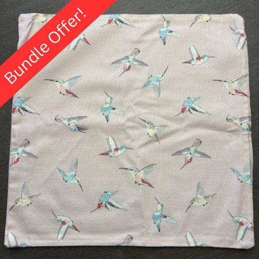 5x Hummingbird rose cushion covers 40x40cm