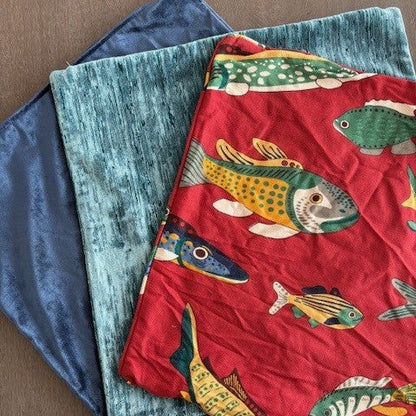 3x Mixture of Fish Design cushion covers 48cmx48cm