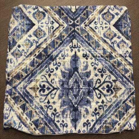 2x Blue Jacquard cushion covers 40x40cm