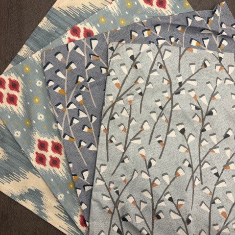 4x Mixture of Blue patterns cushion covers 40cmx40cm