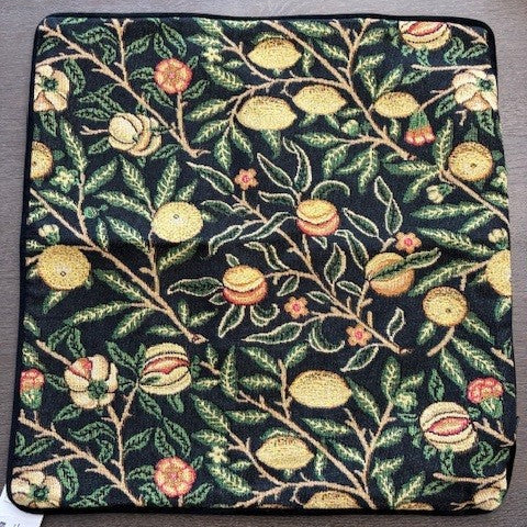 2x Orchard tapestry ebony cushion covers 40x40cm