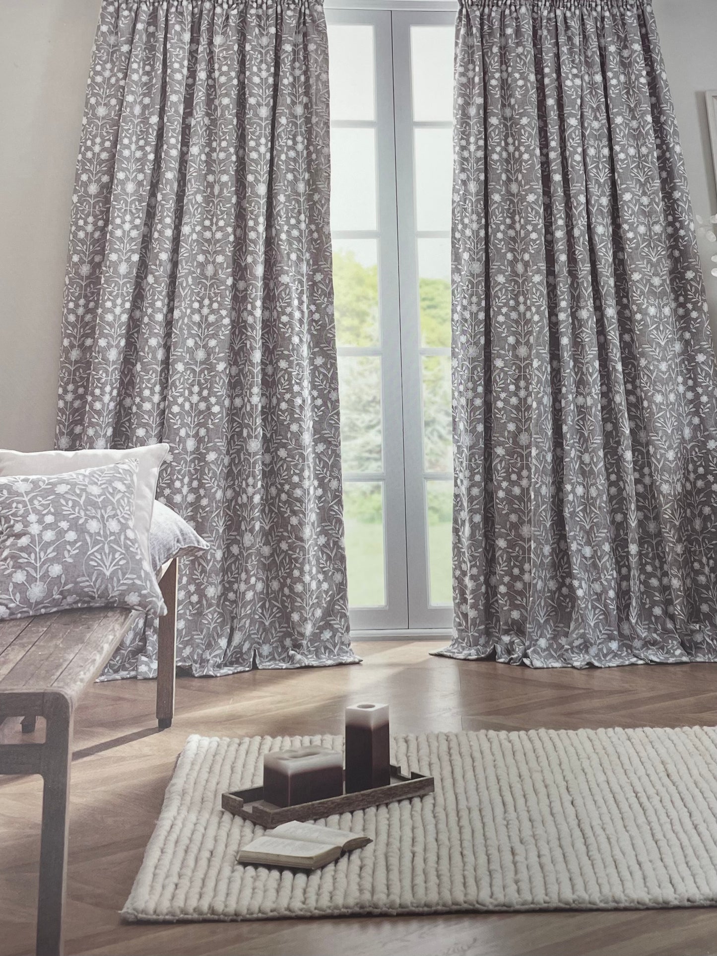 Belfield Design Studio Juliette Dove Pencil Pleat Curtains Ready Made
