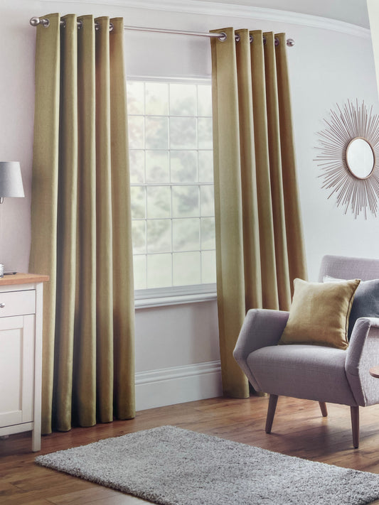 Belfield Design Studio Versailles Ochre Eyelet Curtains Ready Made
