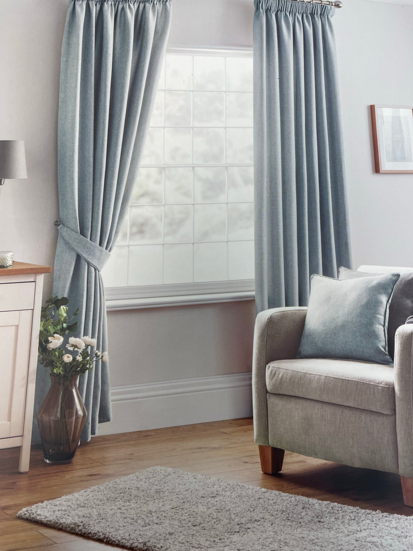 Belfield Design Studio Versailles Eau De Nil Pencil Pleat Curtains Ready Made