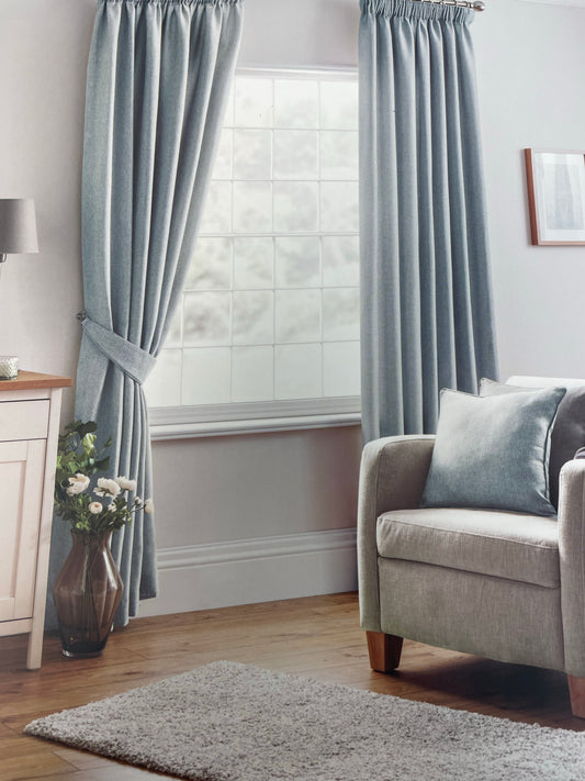 Belfield Design Studio Versailles Eau De Nil Pencil Pleat Curtains Ready Made