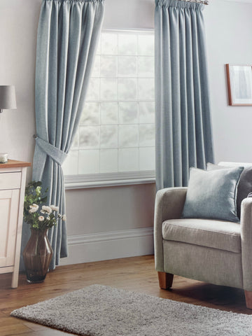Belfield Design Studio Versailles Eau De Nil Pencil Pleat Curtains Ready Made