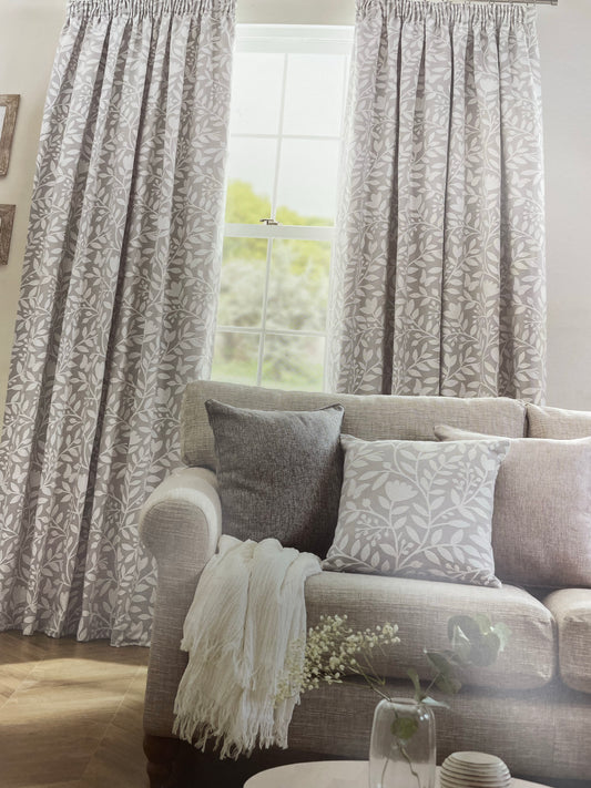 Belfield Design Studio Ela Dove Pencil Pleat Curtains Ready Made