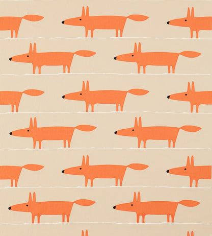 Scion Mr Fox Applique Tangerine / Linen
