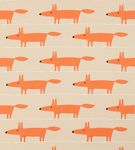 Scion Mr Fox Applique Tangerine / Linen