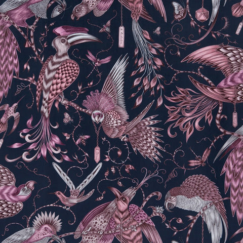 Clarke and Clarke Emma J Shipley Audubon Pink Velvet