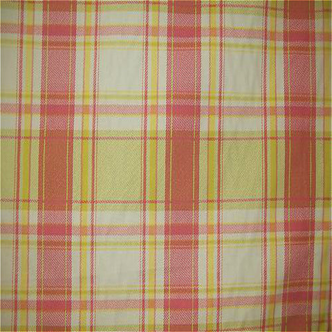 Hazelmere Check Curtain Fabric Coral