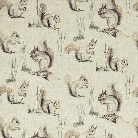 Clarke & Clarke Squirrels Linen Curtain Fabric