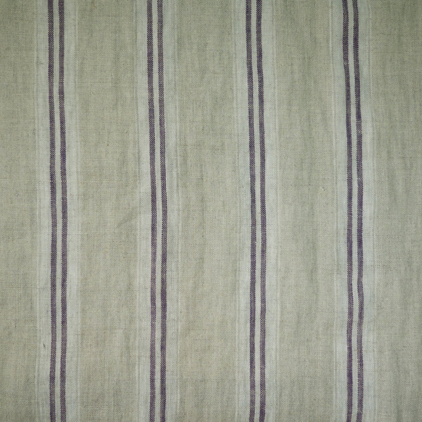 Striped Washed Linen Aubergine