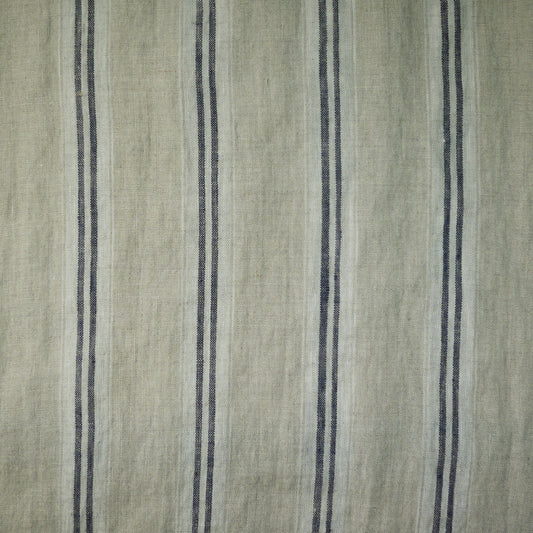 Striped Washed Linen Black