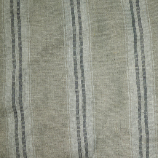 Striped Washed Linen Light Grey