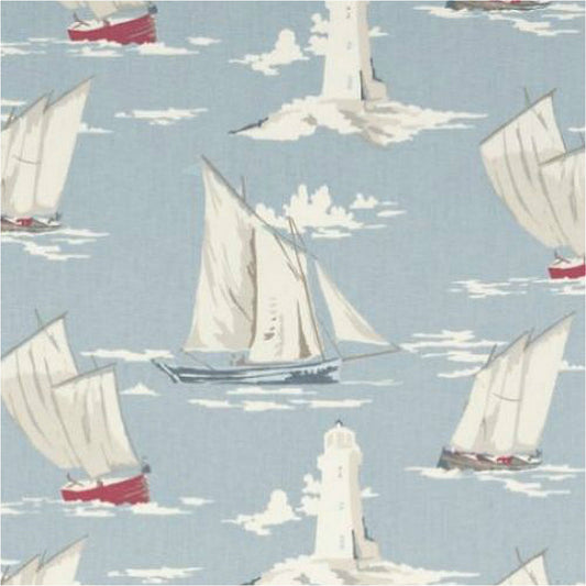 Clarke & Clarke Skipper Curtain Fabric Marine