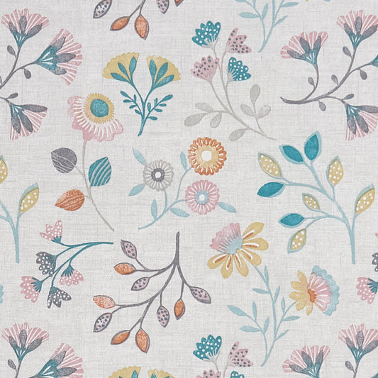 Clarke and Clarke Alder Coral/Teal