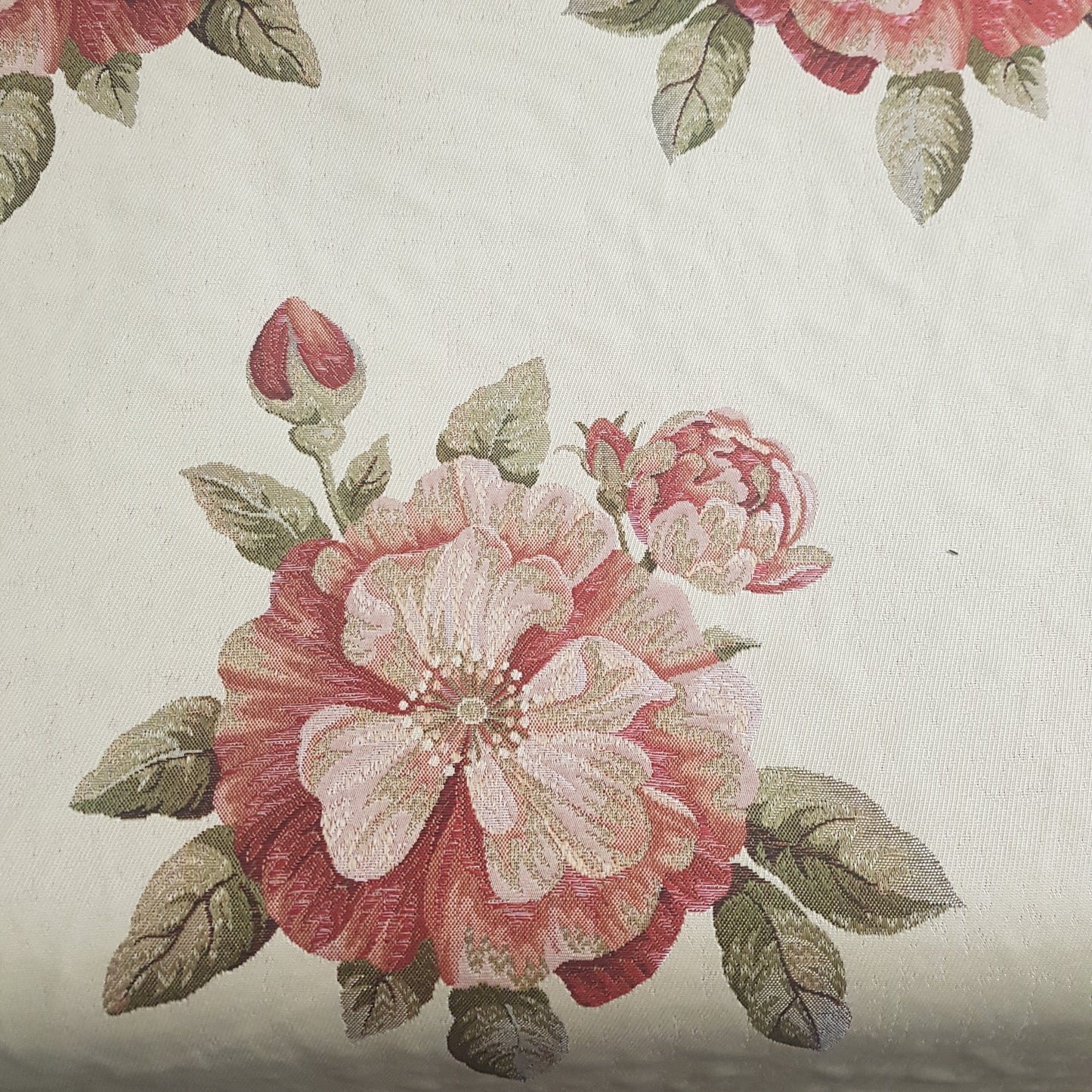 Voyage Rose Blossom Curtain Fabric Red